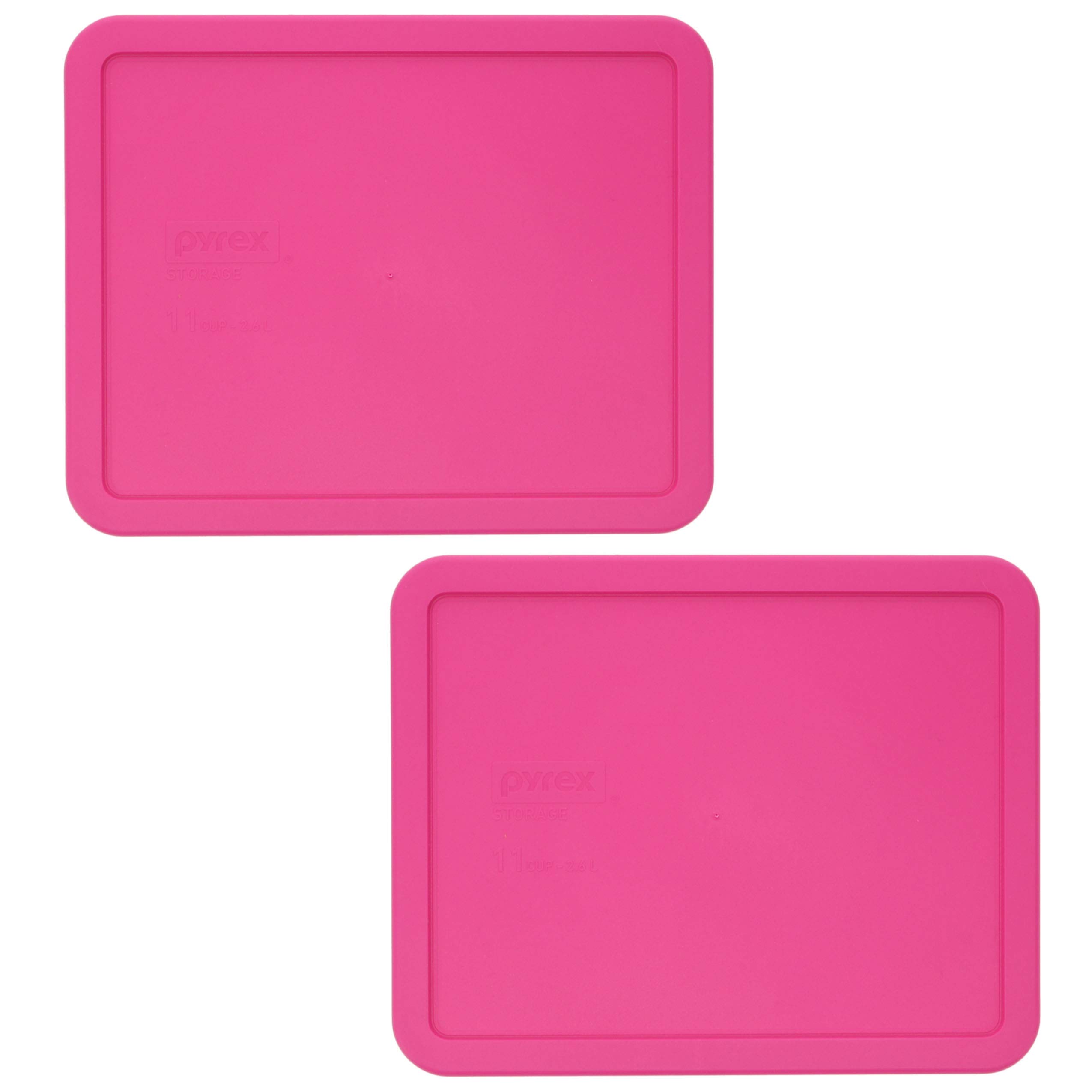 Pyrex 7212-PC Pink Plastic Rectangle Replacement Storage Lid, Made in USA - 2 Pack