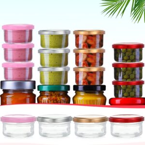 12 Pcs 2.5 oz Salad Dressing Container to Go Small Glass Food Storage Containers with Lids Airtight Small Glass Jars Leak Proof Reusable Dipping Condiment Sauce Containers for Lunch Box Picnic Travel