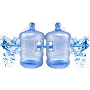 Lavo Home 2 Pack 5 Gallon Plastic Water Bottle Container with Cap & Carrying Handle - BPA Food Grade For Emergency Storage