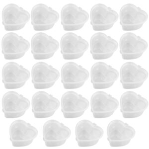 24 pieces 2.4 oz heart shaped slime storage containers transparent small plastic box with hinged lids