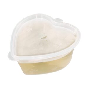 24 Pieces 2.4 oz Heart Shaped Slime Storage Containers Transparent Small Plastic Box with Hinged Lids