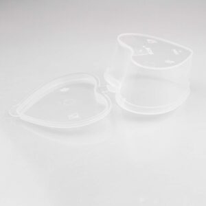 24 Pieces 2.4 oz Heart Shaped Slime Storage Containers Transparent Small Plastic Box with Hinged Lids