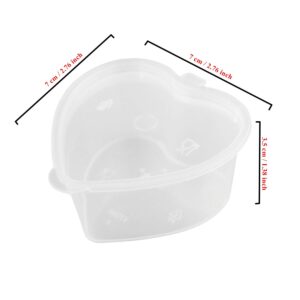 24 Pieces 2.4 oz Heart Shaped Slime Storage Containers Transparent Small Plastic Box with Hinged Lids