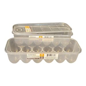 rectangular"eco friendly" stack-able plastic egg storage carton container with lid! 12.5x5 in. set of 2