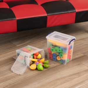 Superio Clear Storage Bins with Lids, Stackable Deep Storage Boxes with Latches and Handles, Extra Small, 4 Pack, Deep Containers for Home, Garage, and Kitchen