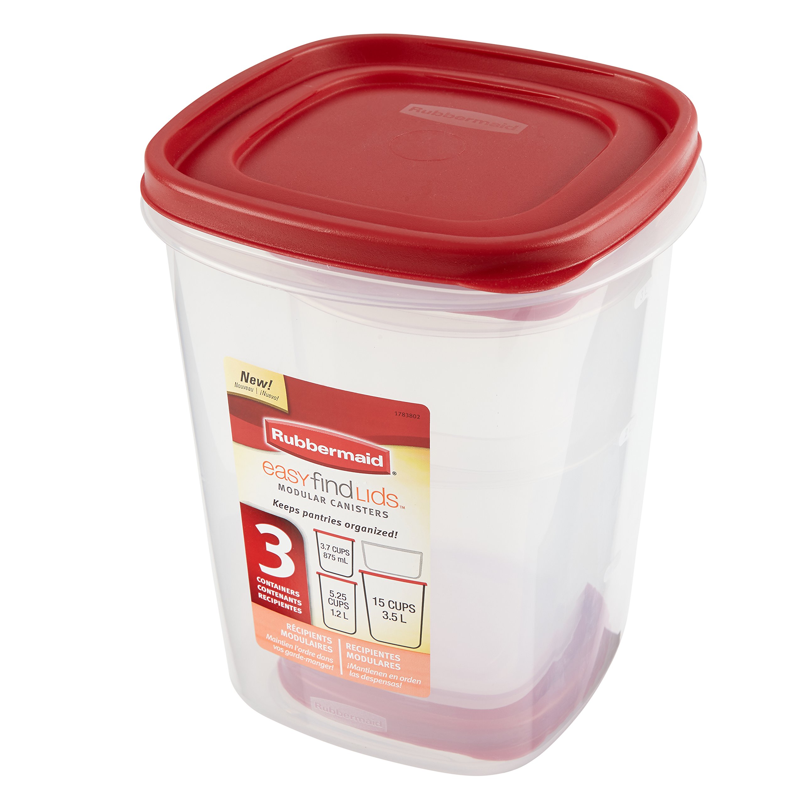 Rubbermaid Easy Find Lids Food Storage Containers, Racer Red, 6-Piece Set