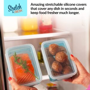 EMSON STRETCH and FRESH Silicone Food Storage Containers Airtight Lids for Solid Food and Leak-Proof for Soups and Sauces, Freezer-Safe BPA-Free Stackable Meal Prep Container As Seen On TV (24)