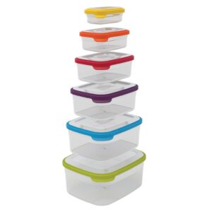Joseph Joseph Nest Lock 10-Piece and Nest 12-Piece Plastic Food Storage Container Sets with Lockable Airtight Leakproof Lids