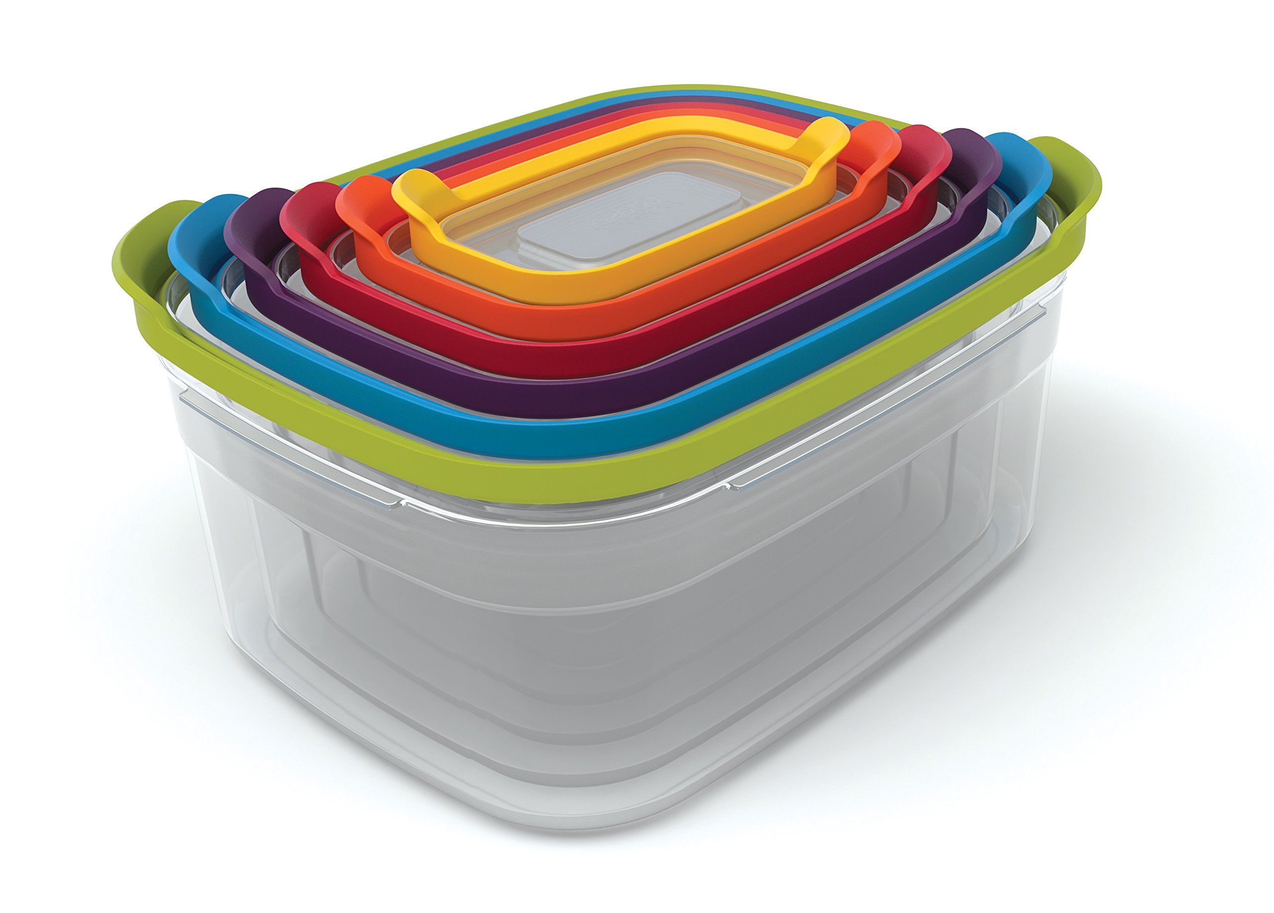 Joseph Joseph Nest Lock 10-Piece and Nest 12-Piece Plastic Food Storage Container Sets with Lockable Airtight Leakproof Lids