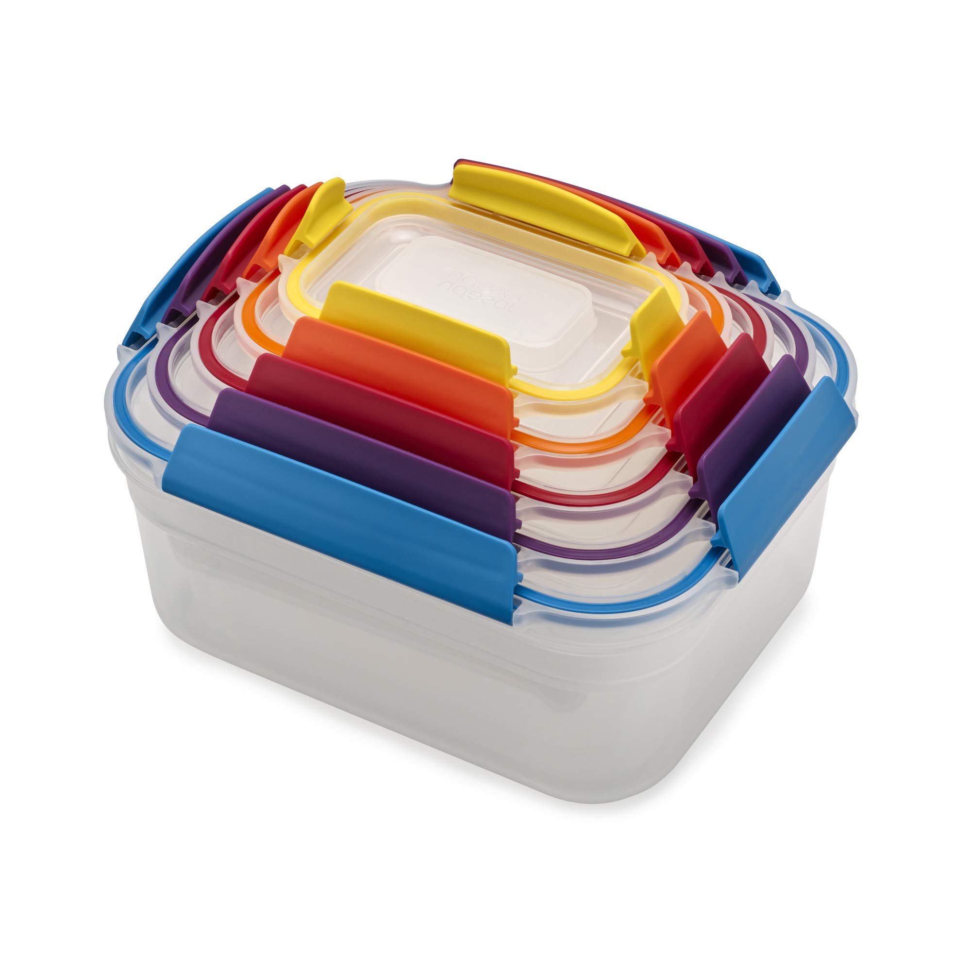 Joseph Joseph Nest Lock 10-Piece and Nest 12-Piece Plastic Food Storage Container Sets with Lockable Airtight Leakproof Lids