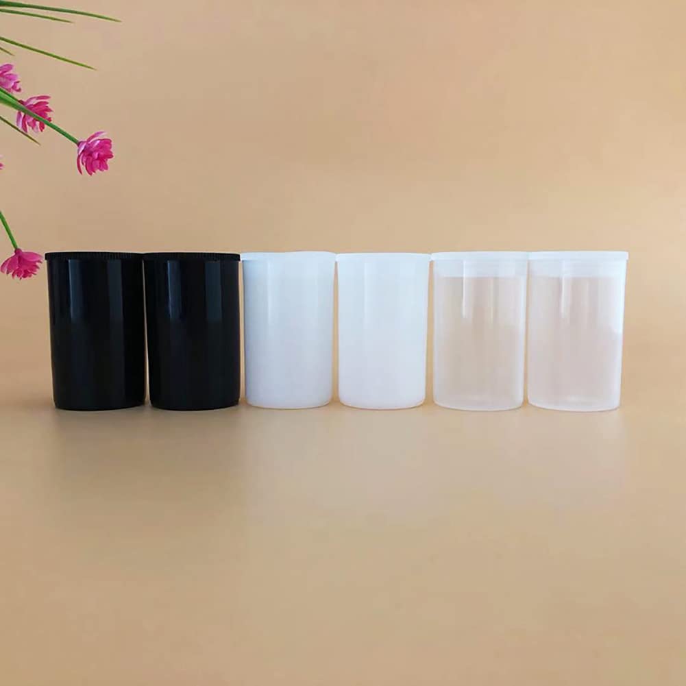 GSHLLO 10 Pcs Clear Plastic Film Canister Holder Film Roll Container Case Empty Camera Reel Storage with Caps Pill Organizer