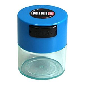 minivac -10g to 30 gram vacuum sealed container - lt. blue cap & clear body