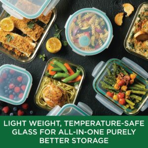 LOCK & LOCK Purely Better Glass Food Storage Container with Lid, Rectangle-14 oz, Clear