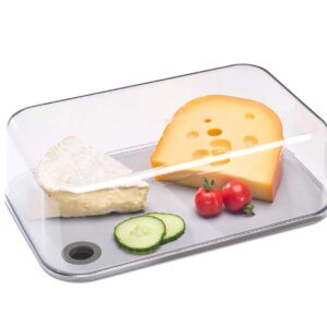 Mepal, MODULA Cheese Dome for Cheddar or Parmesan Including Transparent Dome and Cutting Board, Airtight, Portable, BPA Free, Holds 95 oz, 1 Count