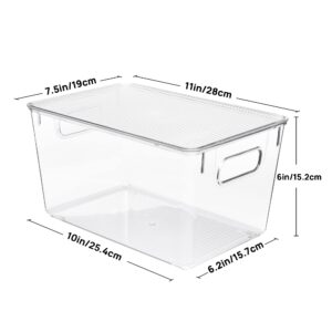 Vtopmart 4Pack Stackable Storage Drawers and 6Pack Clear Storage Bins with Lids