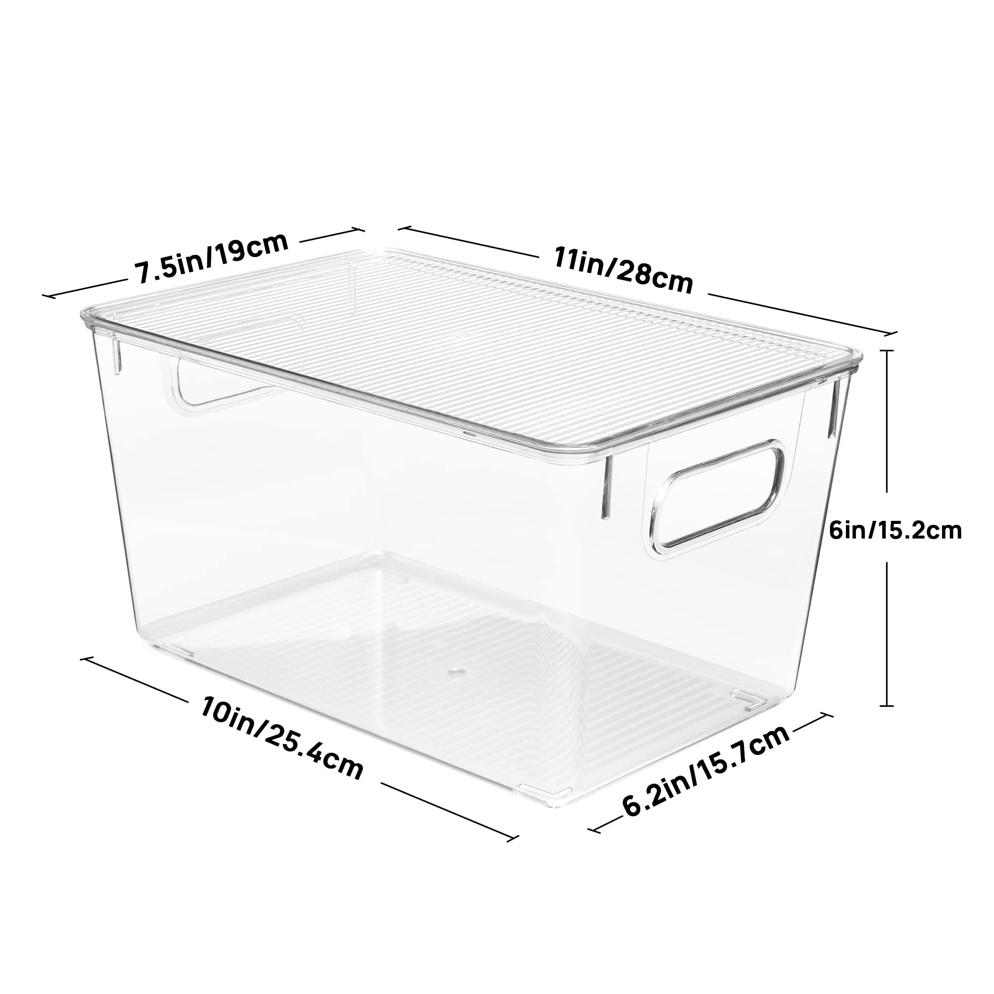 Vtopmart 4Pack Stackable Storage Drawers and 6Pack Clear Storage Bins with Lids