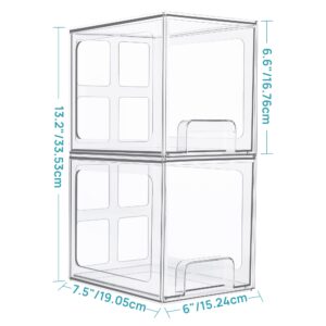 Vtopmart 4Pack Stackable Storage Drawers and 6Pack Clear Storage Bins with Lids