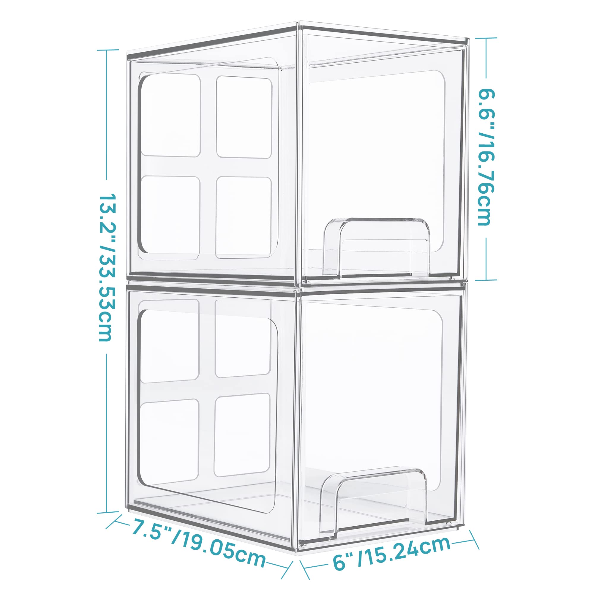 Vtopmart 4Pack Stackable Storage Drawers and 6Pack Clear Storage Bins with Lids