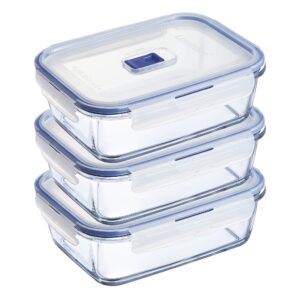 Luminarc Pure Box Active Food Rectangle 5.1 Cup, Storage Container Set, 6 Piece, Clear