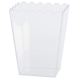amscan large scalloped container, clear