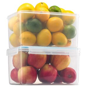 komax biokips large food storage container 155oz. (set of 2) - airtight, leakproof with locking lids - bpa free plastic - microwave, freezer and dishwasher safe - great for fruit & vegetables