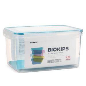 Komax Biokips Large Food Storage Container 155oz. (set of 2) - Airtight, Leakproof With Locking Lids - BPA Free Plastic - Microwave, Freezer and Dishwasher Safe - Great For Fruit & Vegetables