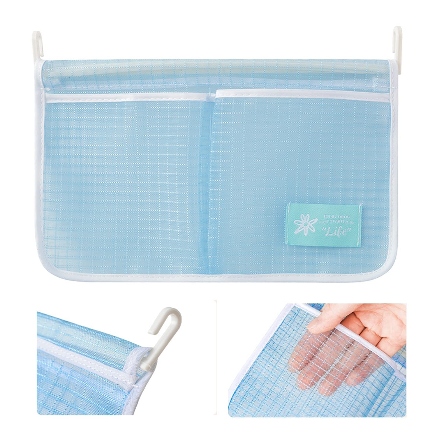 sherxibo Home Kitchen Organizer Mesh Bag (Blue) Refrigerator Inside Door Classification Storage Mesh Bag Refrigerator Hanging Storage Mesh Bag Kitchen Food Small Sundries Storage Mesh Bag 2 Pack