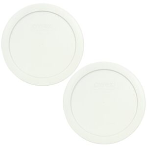 pyrex 7201-pc 4-cup white round plastic food storage lid, made in usa - 2 pack