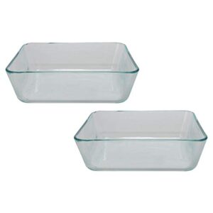 Pyrex 7212 11 cup Rectangle Clear Glass Food Storage Dish Made in the USA - 2 Pack