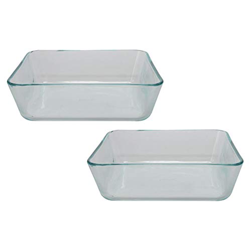 Pyrex 7212 11 cup Rectangle Clear Glass Food Storage Dish Made in the USA - 2 Pack