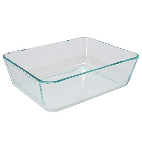 Pyrex 7212 11 cup Rectangle Clear Glass Food Storage Dish Made in the USA - 2 Pack