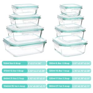 Vtopmart 24 Pcs Airtight Food Containers and 8 Pack Glass Food Storage Containers