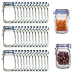 enkrio 36 pack mason jar zipper bags, reusable airtight seal food bag leakproof nuts candy cookies bag for travel camping