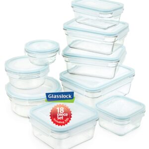 Snaplock Lid Tempered Glasslock Storage Container Airtight 18pc Set Anti Spill Microwave & Oven Safe BPA Free