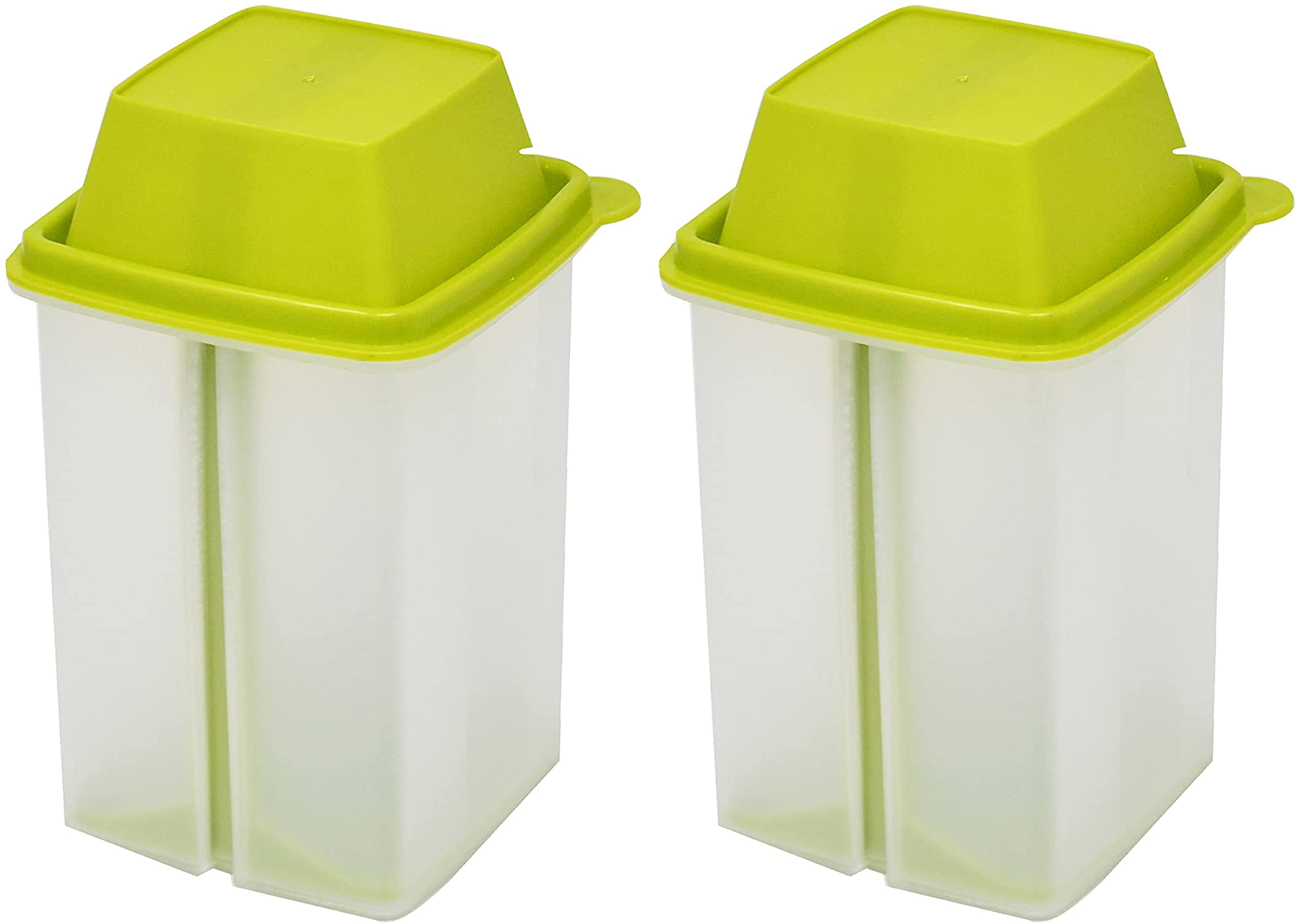 Home-X Set of 2 Pickle Storage Containers, Straining Pickle Jar, Filter Insert, Sieve Food Saver Container, 7 ½” L x 4 ¼” W x 4 ¼” H, Set of 2, Green