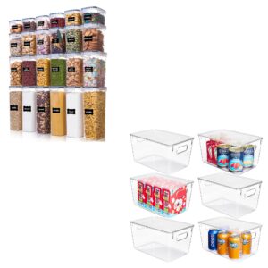 vtopmart 24pcs airtight food storage containers with lids and 6pack clear storage bins with lids