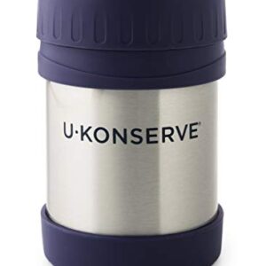 U Konserve Stainless Steel Insulated Food Jar 12oz - Leak-Proof Ocean Blue Lid - BPA Free - Thermal and Double-Walled to Keep Food Hot and Cold