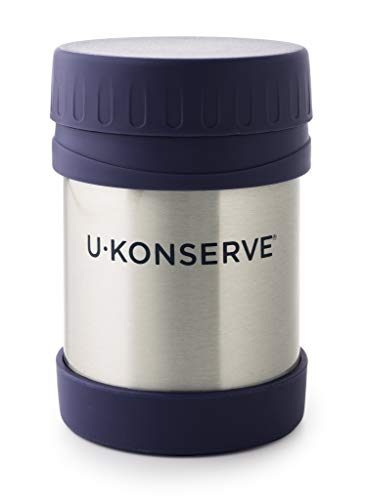 U Konserve Stainless Steel Insulated Food Jar 12oz - Leak-Proof Ocean Blue Lid - BPA Free - Thermal and Double-Walled to Keep Food Hot and Cold