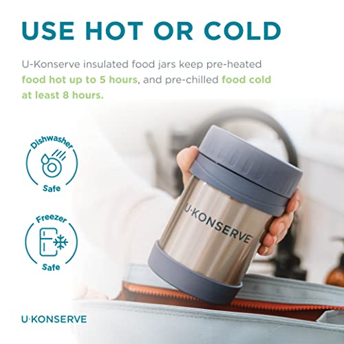 U Konserve Stainless Steel Insulated Food Jar 12oz - Leak-Proof Ocean Blue Lid - BPA Free - Thermal and Double-Walled to Keep Food Hot and Cold