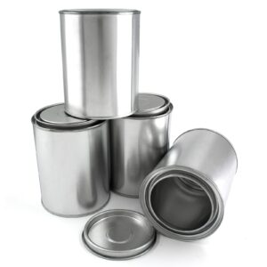 bonsicoky 4 pcs empty metal paint cans with lids, tiny empty unlined cans storage containers for paint(2 pint/1000ml)