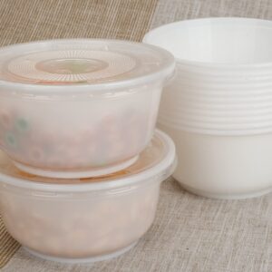 Golden Apple Meal prep containers 24oz-15sets [700ml] - Reusable Plastic Containers with Lids -BPA Free- Disposable Meal Prep Bowls - Microwavable, Freezer and Dishwasher Safe - Lunch Containers…