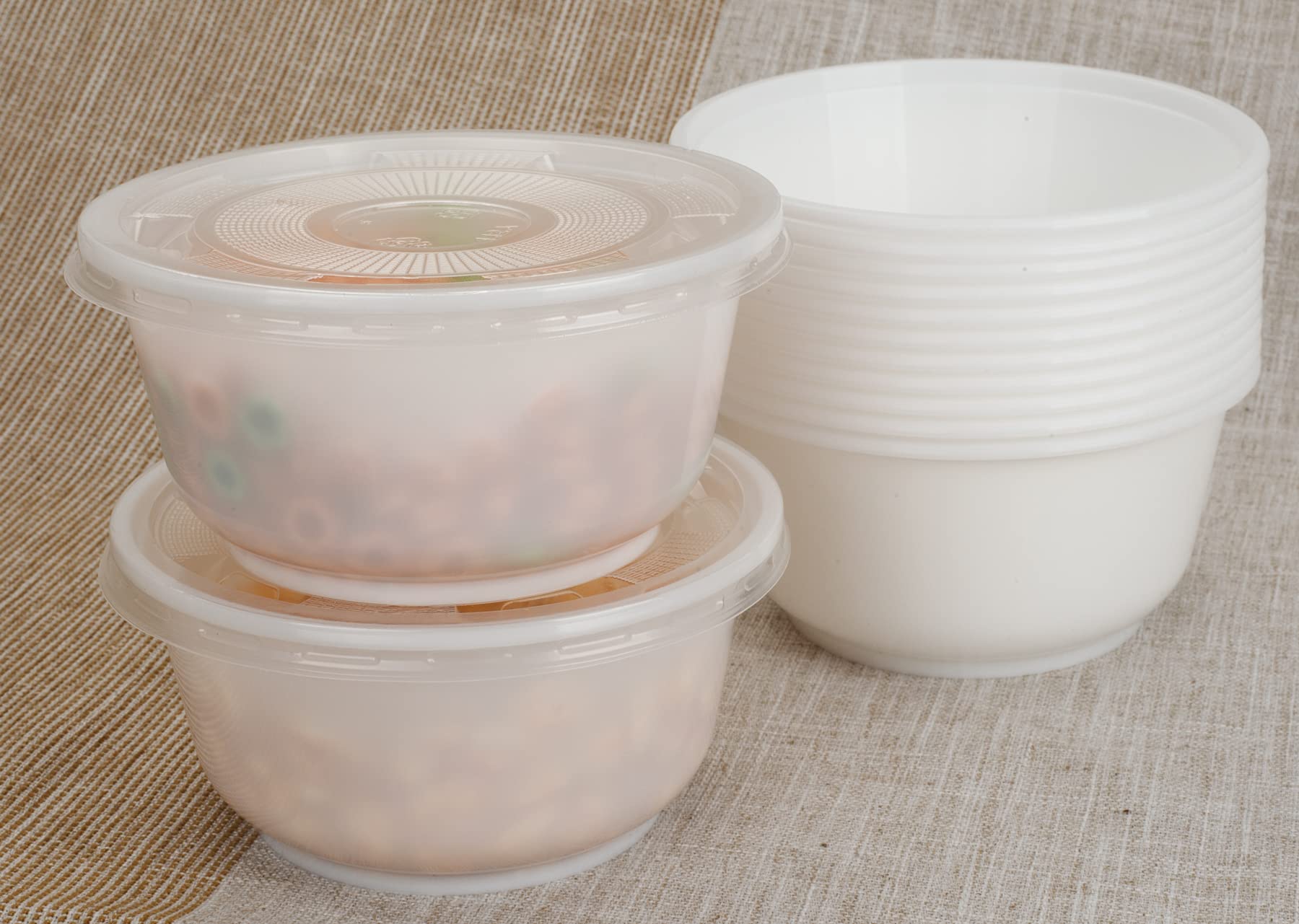 Golden Apple Meal prep containers 24oz-15sets [700ml] - Reusable Plastic Containers with Lids -BPA Free- Disposable Meal Prep Bowls - Microwavable, Freezer and Dishwasher Safe - Lunch Containers…