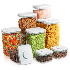 tourdeus pop airtight food storage containers for pantry organization, 10-piece bpa free food storage containers air tight storage containers with lids, 3.5qt, 2.9qt, 2.1qt, 1.3qt, 0.6qt