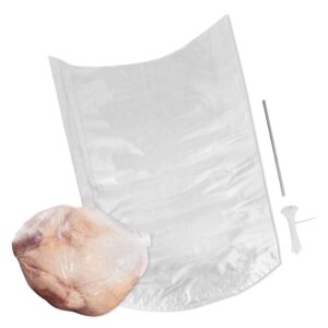 rural365 shrink wrap poultry bags 25ct - chicken heat dip shrinking wrap storage bag, 13 x 18 inch with steel straw