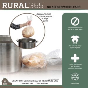 Rural365 Shrink Wrap Poultry Bags 25ct - Chicken Heat Dip Shrinking Wrap Storage Bag, 13 x 18 Inch with Steel Straw