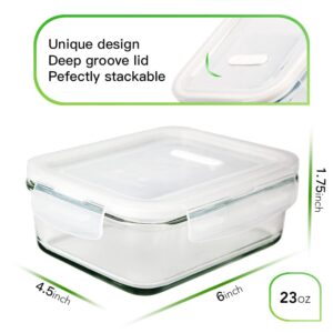 DAS TRUST 10 Pack Glass Meal Prep Containers Meal Prep Bowls Food Storage Containers Glass Food Prep Containers with Lids Lunch Container for Adults Lunch Box Bento Boxes