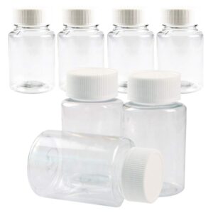 12pcs clear empty portable thicken plastic bottles case with white screw cap holder storage container for liquid solid powder dispense (80ml/2.7oz)