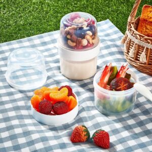 Sumind 4 Pcs Parfait Cups Cereal Container Overnight Oat Container with Lids Cereal Cup Parfait Cups Oatmeal Fruit Yogurt Food Storage Containers Parfait Cups with Lids Reusable, 22.7 Oz Total