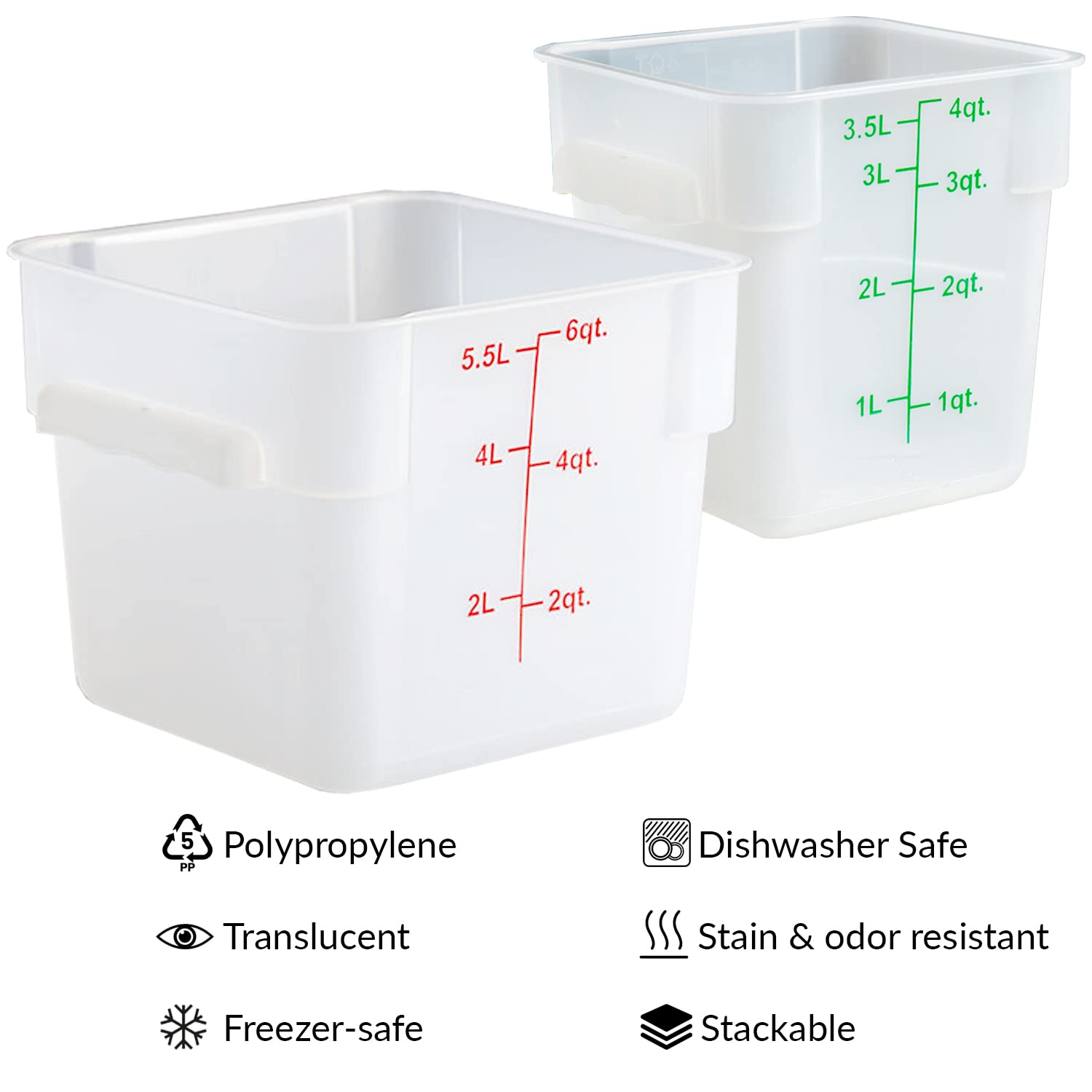 CUSINIUM 2qt + 4qt + 6qt Square Translucent Container Set