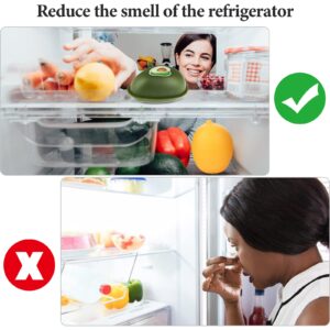 OBANGONG 4 PCS Fruit Vegetable Shaped Savers Onion Storage Containers for Fridge,Lemon,Avocado Tomato Savers Keeper Reusable Refrigerator Storage Box Avocado Keeper for Food Fresh-Keeping